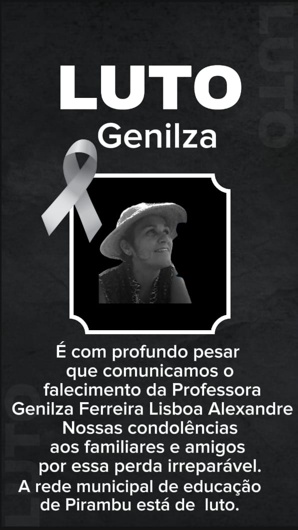 Domingo triste : Faleceu a Professora Genilza